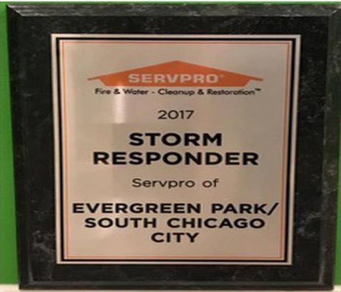 A SERVPRO storm team plaque