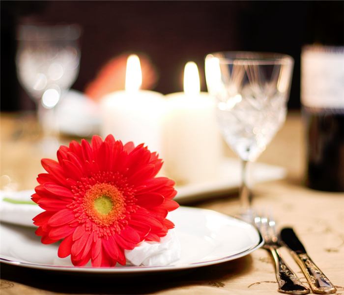 a romantic dinner table
