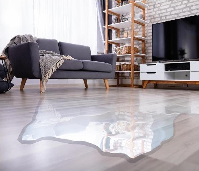 water puddling on living room floor