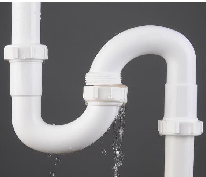 White pipe leaking water 