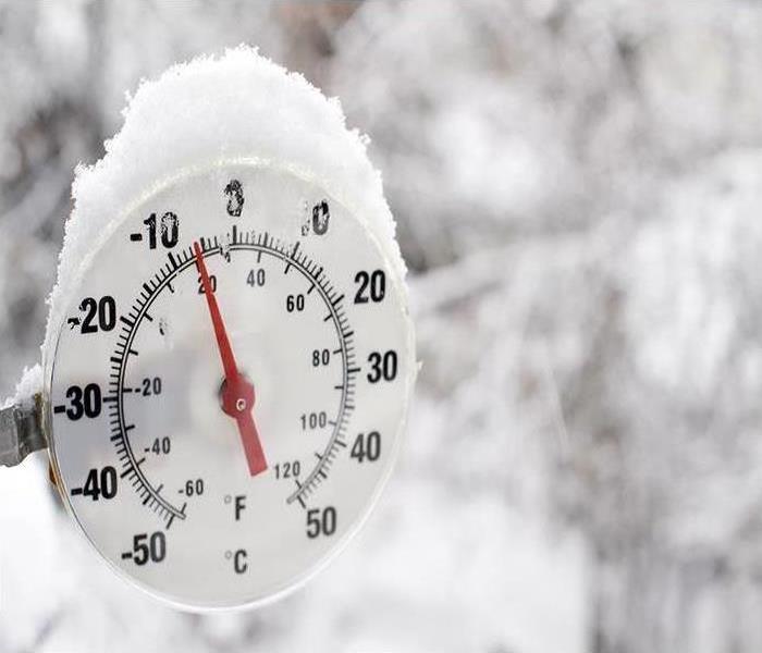 Snow on a thermometer 